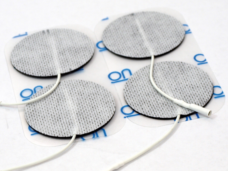 Electrozi autoadezivi diam 50mm cu mufă mamă 2mm (10 folii/4 electrozi)